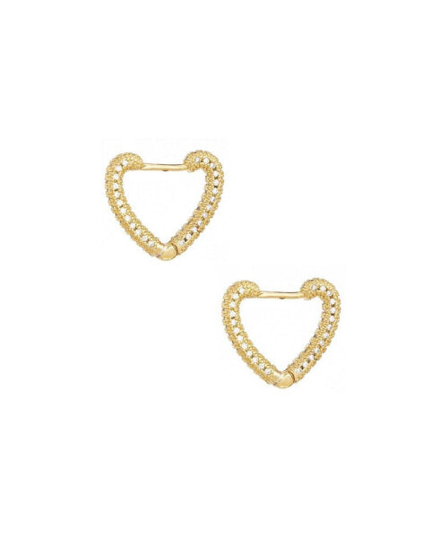 Small Cubic Zirconia Heart Hoops