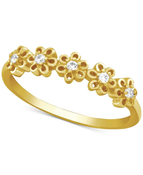 Кольцо And Now This Gold-Plate Zirconia Flower.