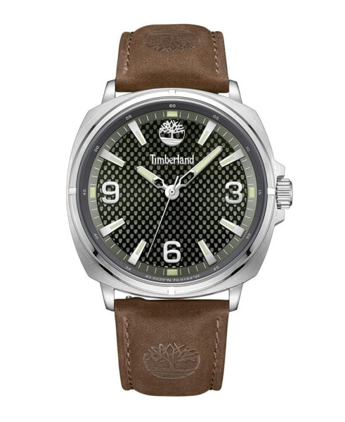 Men's Bailard Brown Genuine Leather Strap Watch, 44mm
