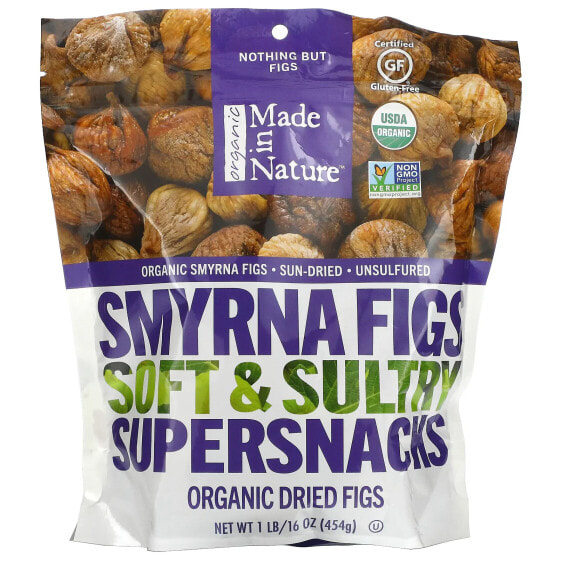 Organic Dried Smyrna Figs, Sun-Dried, Unsulfured, 1 lb (454 g)