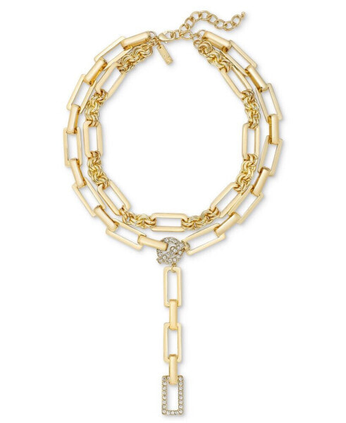 I.N.C. International Concepts pavé Link Layered Lariat Necklace, 18" + 3" extender, Created for Macy's