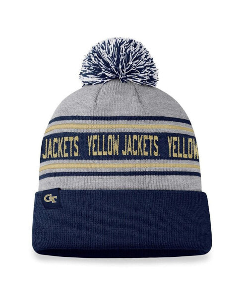 Men's Heather Gray Georgia Tech Yellow Jackets Frigid Cuffed Knit Hat with Pom