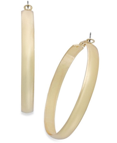 Gold-Tone Large Flat Hoop Earrings, 2.5", Created for Macy's