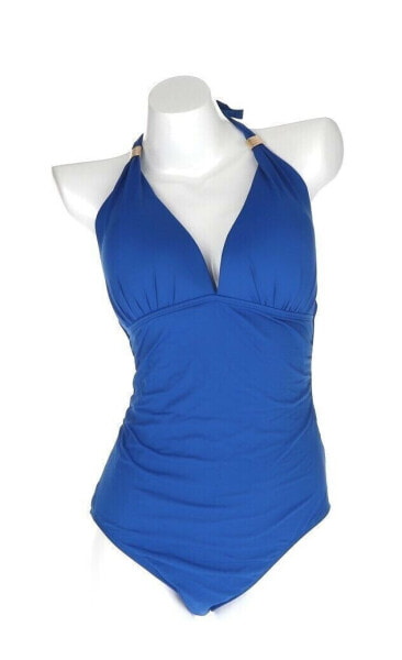 LAUREN RALPH LAUREN Womens Blue One-Piece Swimsuit Sz 8