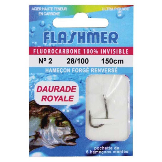 FLASHMER Fluoro Daurade Tied Hook 0.260 mm