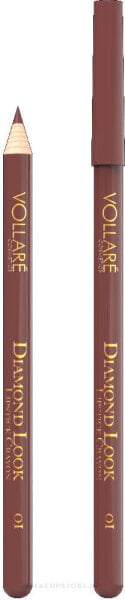 Lippenkonturenstift - Vollare Diamond Look Lipstick Crayon 01 - Dirty Rose