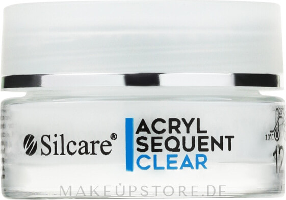 Acrylpulver zur Nagelverlängerung 12 g - Silcare Sequent Lux Acryl Clear