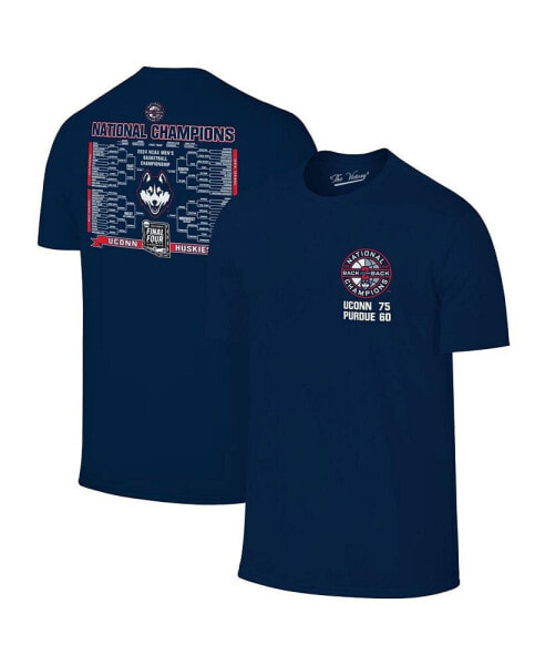 Men's Navy UConn Huskies Back-To-Back NCAA Men's Basketball National Champions T-Shirt