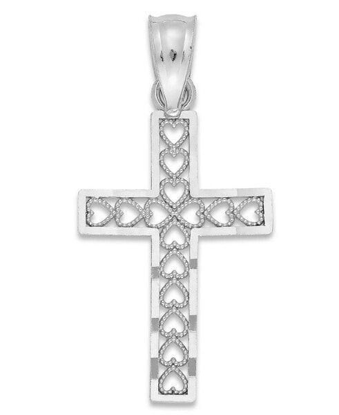 Cross Charm in 14k White Gold