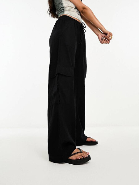 Cotton:On wide leg trousers in black