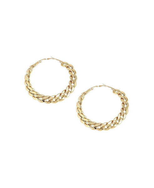 Women's Gold Chain Hoop Earrings
