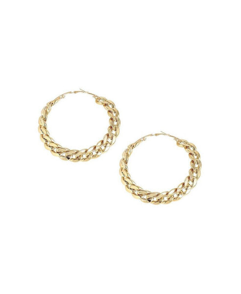 Серьги SOHI Chain Hoop  Gold