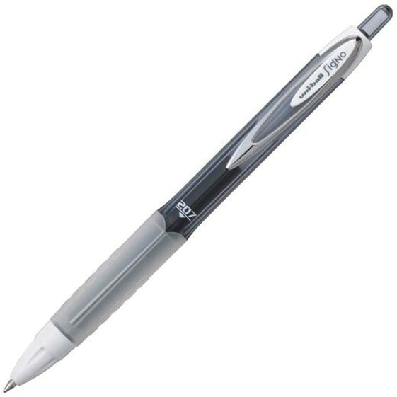 Ручка с жидкими чернилами Uni-Ball Rollerball Signo UM-207 Чёрный 0,4 mm (12 Предметы)