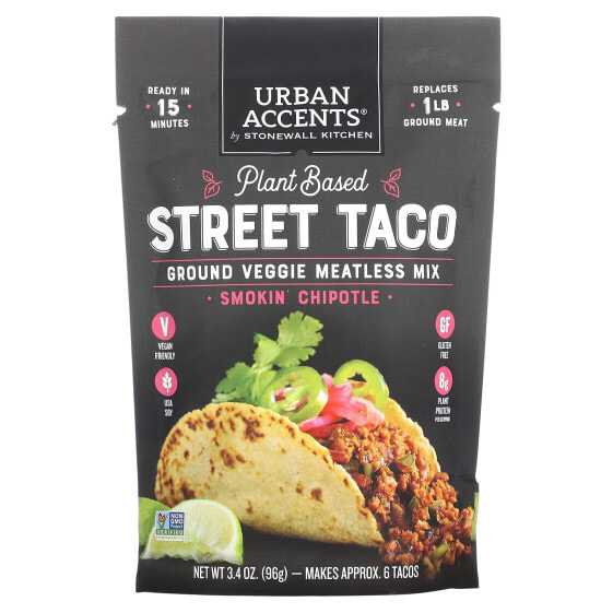 Plant Based Street Taco, Ground Veggie Meatless Mix, Smokin' Chipotle, 3.4 oz (96 g)