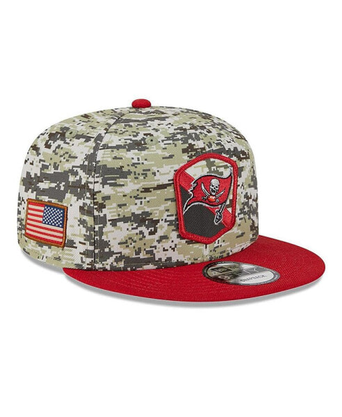 Men's Camo, Scarlet Tampa Bay Buccaneers 2023 Salute To Service 9FIFTY Snapback Hat
