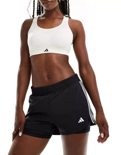 adidas Performance pacer shorts in black