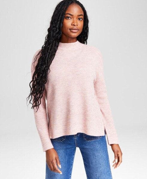 Women's Ribbed Mockneck Sweater, Created for Macy's