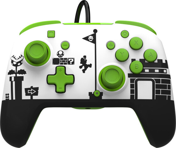 PDP Super Mario Retro REMATCH - Gamepad - Nintendo Switch - Nintendo Switch OLED - D-pad - Home button - Wired - USB - Black - Green - White
