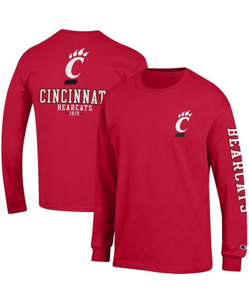 Men's Red Cincinnati Bearcats Team Stack Long Sleeve T-shirt
