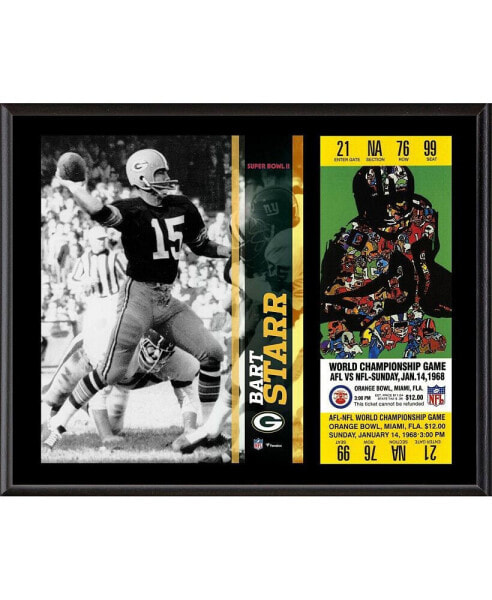 Bart Starr Green Bay Packers 12'' x 15'' Super Bowl II Plaque with Replica Ticket