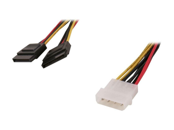 StarTech.com PYO2LP4SATA 1 ft. LP4 to 2 SATA Internal Power Splitter Cable