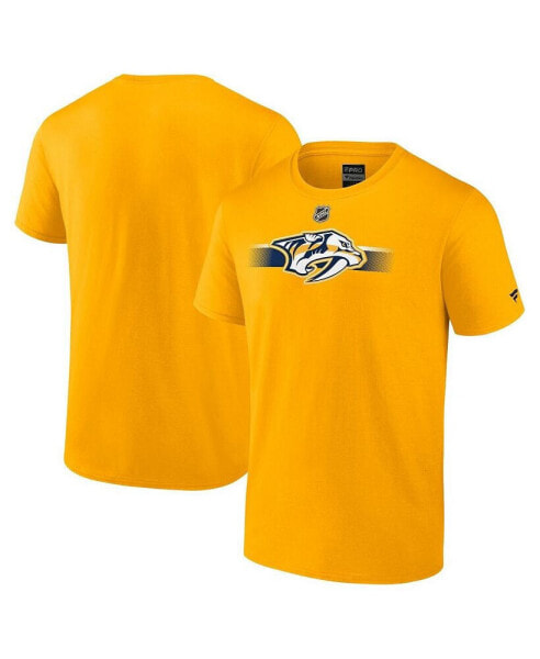 Men's Gold Nashville Predators Authentic Pro Secondary Replen T-shirt