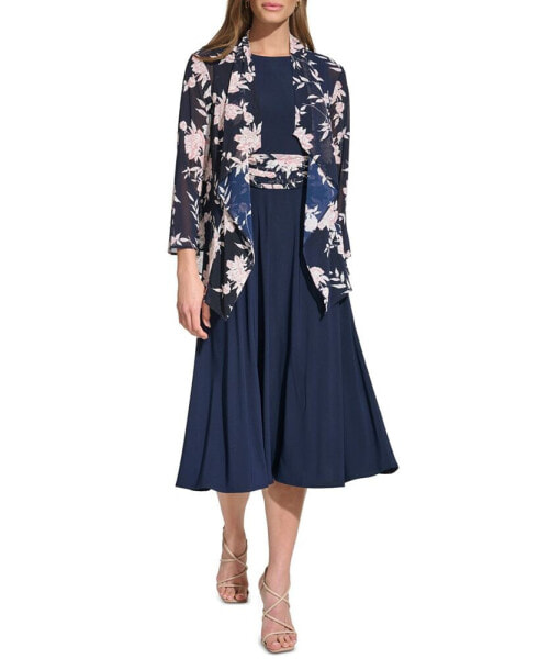 Women's 2-Pc. Floral-Print Jacket & Dress Set