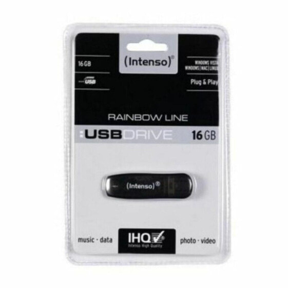 USВ-флешь память INTENSO Rainbow Line 16 GB Чёрный 16 Гб USВ-флешь память