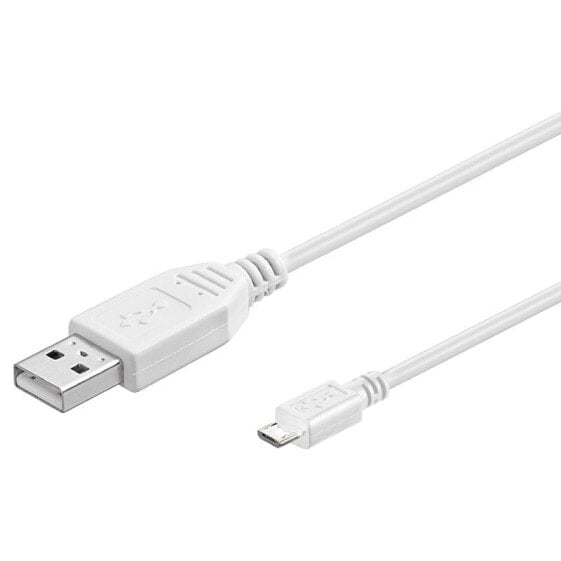 Wentronic USB 2.0 A/micro-B 0.15m - 0.15 m - USB A - Micro-USB B - USB 2.0 - Male/Male - White