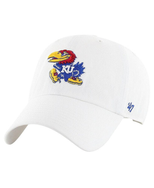 Men's White Kansas Jayhawks Clean Up Adjustable Hat