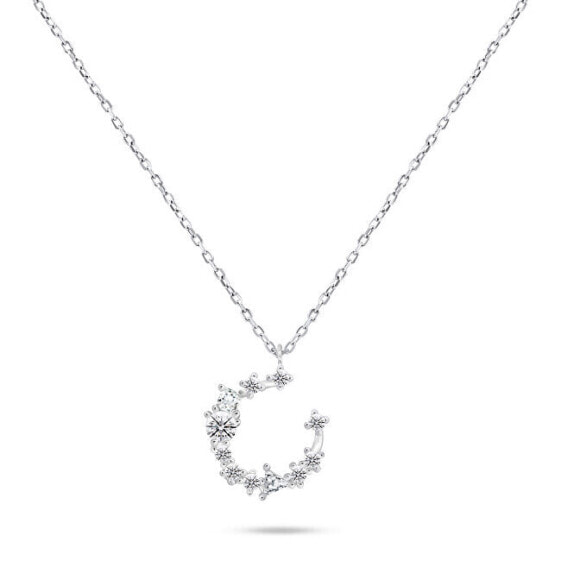Charming silver necklace with zircons NCL79W