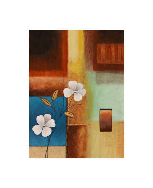 Pablo Esteban Flowers and Squares Canvas Art - 27" x 33.5"