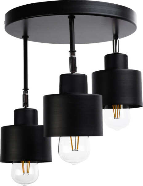 Lampa sufitowa Orno LISA oprawa ścienno-sufitowa, moc max. 3x60W, E27, czarna, podstawa okrągła, wielopoziomowa, ruchome głowice lampy