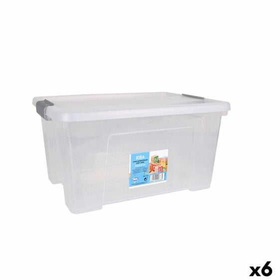 Контейнер для хранения с крышкой Dem Kira Пластик Прозрачный 20 L 40 x 28 x 26 см (6 штук)