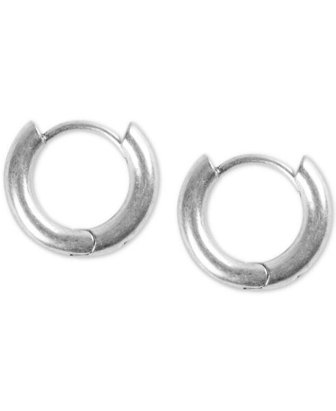 Extra Small Silver-Tone Mini Hoop Earrings 2/5"