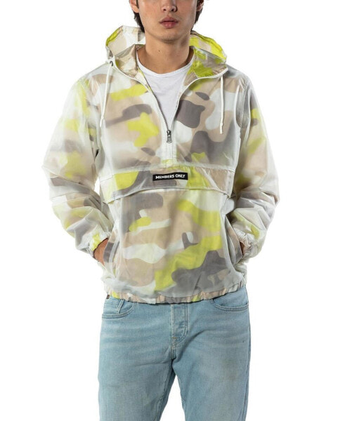 Men's Translucent Camo Print Popover Jacket