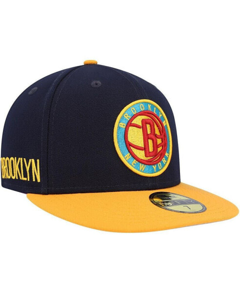 Men's Navy, Gold Brooklyn Nets Midnight 59FIFTY Fitted Hat