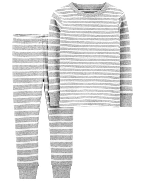 Пижама Carter's для мальчиков Toddler 2-Piece Striped Snug Fit из мягкого хлопка
