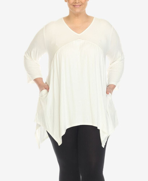 Plus Size Empire Cut V-neck Tunic Top