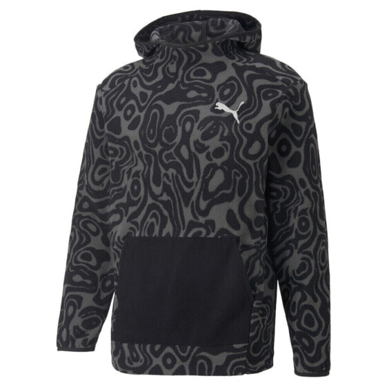 Puma Open Road Polarfleece Graphic Pullover Hoodie Mens Black Casual Outerwear 6