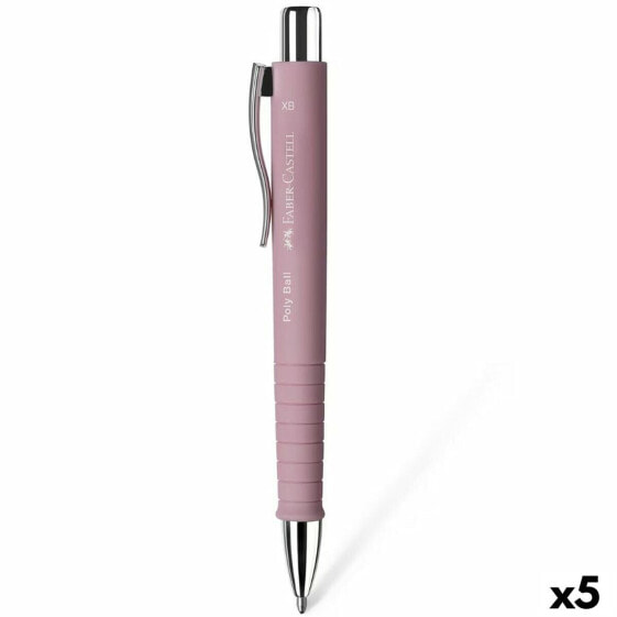 Ручка Faber-Castell Poly Ball XB Розовый (5 штук)