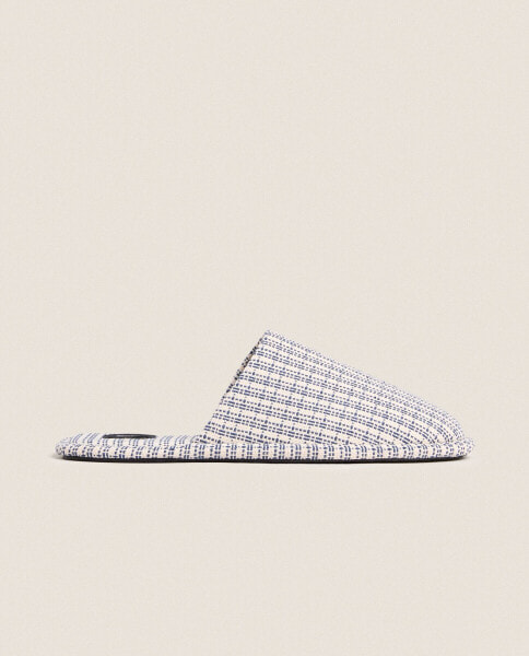 Textured fabric house slippers