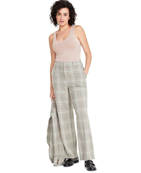 Women's High Rise Wide-Leg Trousers, Created for Macy's