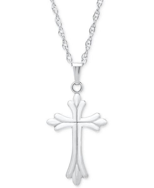 Macy's embossed Cross Pendant Necklace in Sterling Silver