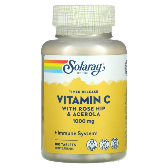 Timed Release Vitamin C with Rose Hip & Acerola, 1,000 mg, 100 Tablets