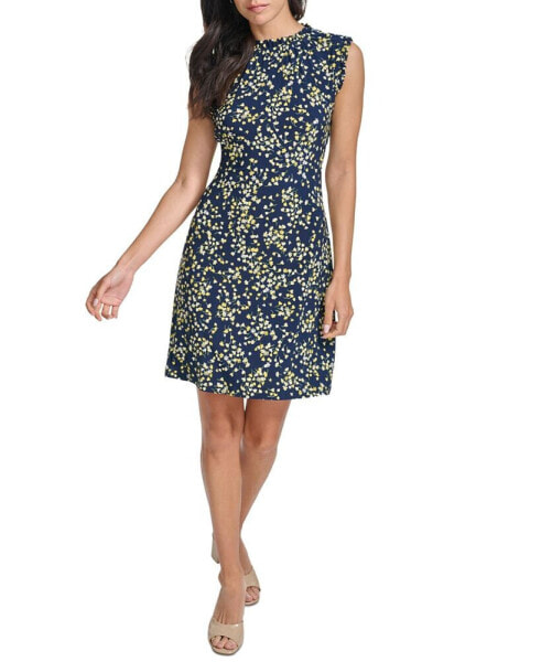 Women's Floral-Print Round-Neck Dress