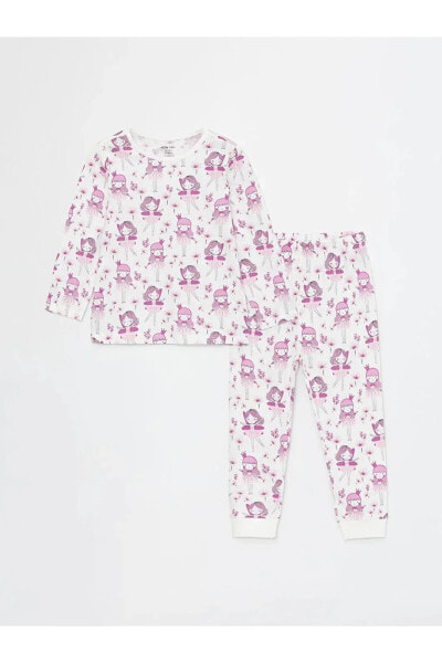 Uzun Kollu Kız Bebek Pijama Takımı