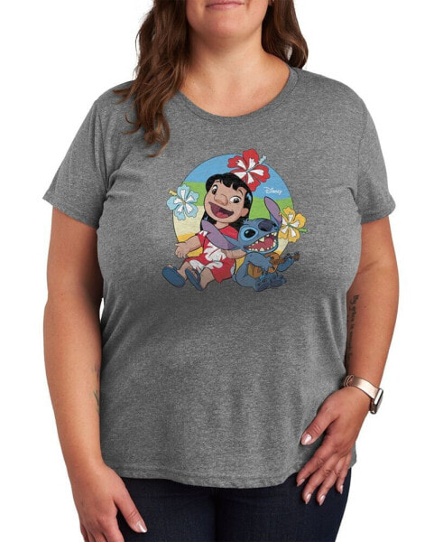 Trendy Plus Size Lilo and Stitch Graphic T-shirt
