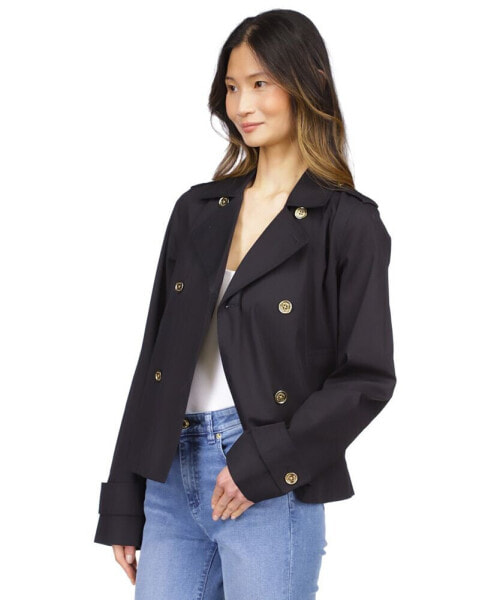 Women's Cotton Twill Cropped Peacoat
