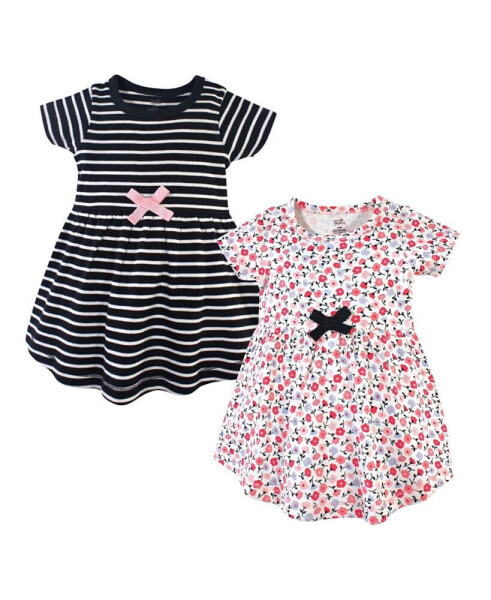 Baby Girls ganic Cotton Short-Sleeve Dresses 2pk, Ditsy Floral